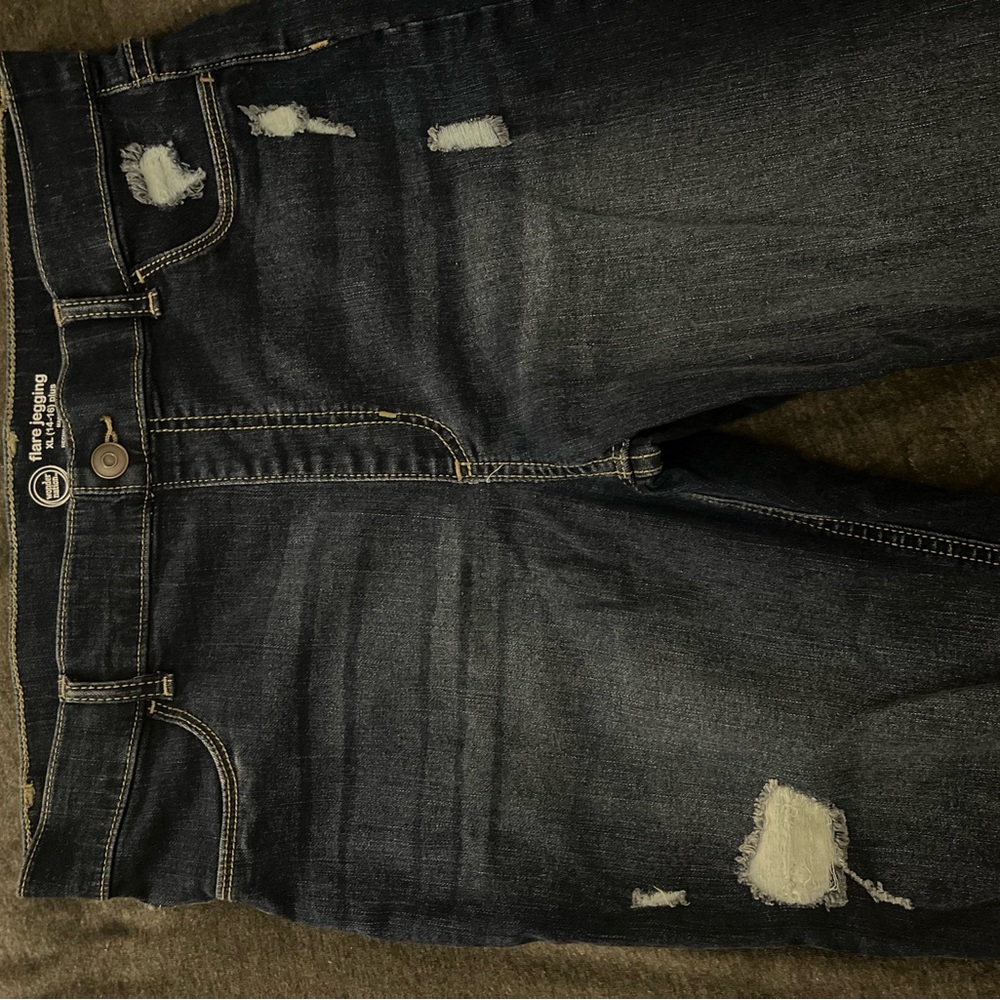 Trend Alert! Wonder Nation Distressed Flare Jeggings - Plus Size XL (14-16)